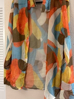 Othr Multicolor Abstract Sheer Trench Coat